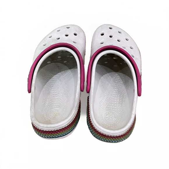 Crocs Pink Crocband Sequin Clogs Rainbow Sequins - Picture 7 of 10